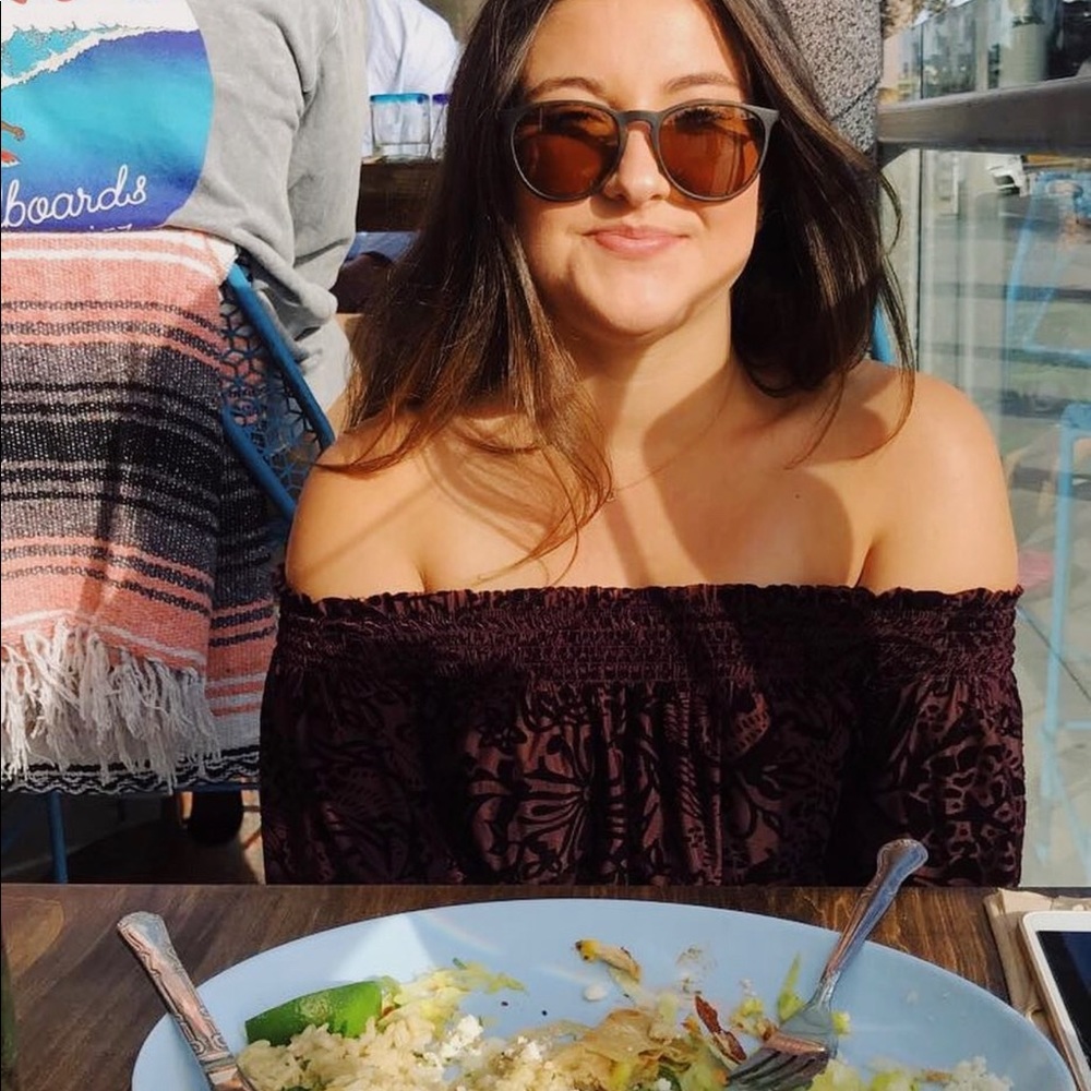 Off the shoulder velvet top